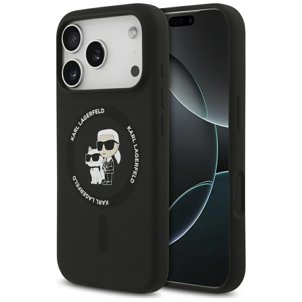 MagSafe hoesje voor Apple iPhone 17 Pro, Karl Lagerfeld, Ring Karl & Choupette, Zwart