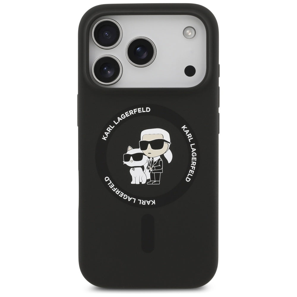 MagSafe hoesje voor Apple iPhone 17 Pro, Karl Lagerfeld, Ring Karl & Choupette, Zwart