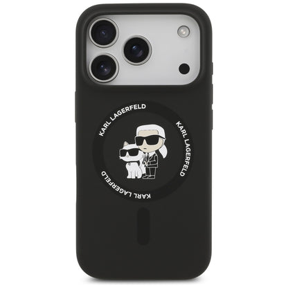 MagSafe hoesje voor Apple iPhone 17 Pro, Karl Lagerfeld, Ring Karl & Choupette, Zwart
