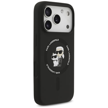 MagSafe hoesje voor Apple iPhone 17 Pro, Karl Lagerfeld, Ring Karl & Choupette, Zwart
