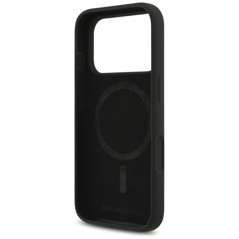 MagSafe hoesje voor Apple iPhone 17 Pro, Karl Lagerfeld, Ring Karl & Choupette, Zwart