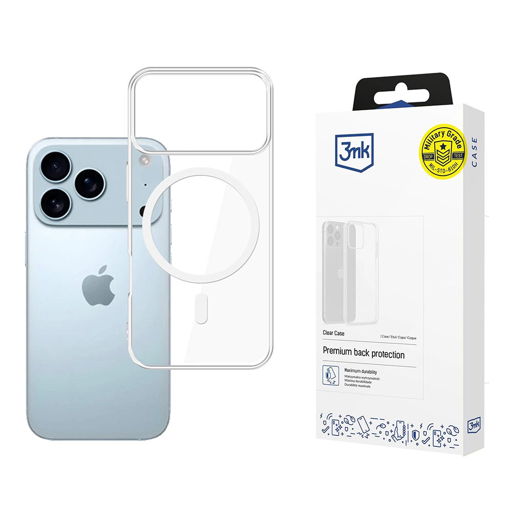 MagSafe hoesje voor Apple iPhone 17 Pro Max, 3MK, Clear MagCase, Transparant