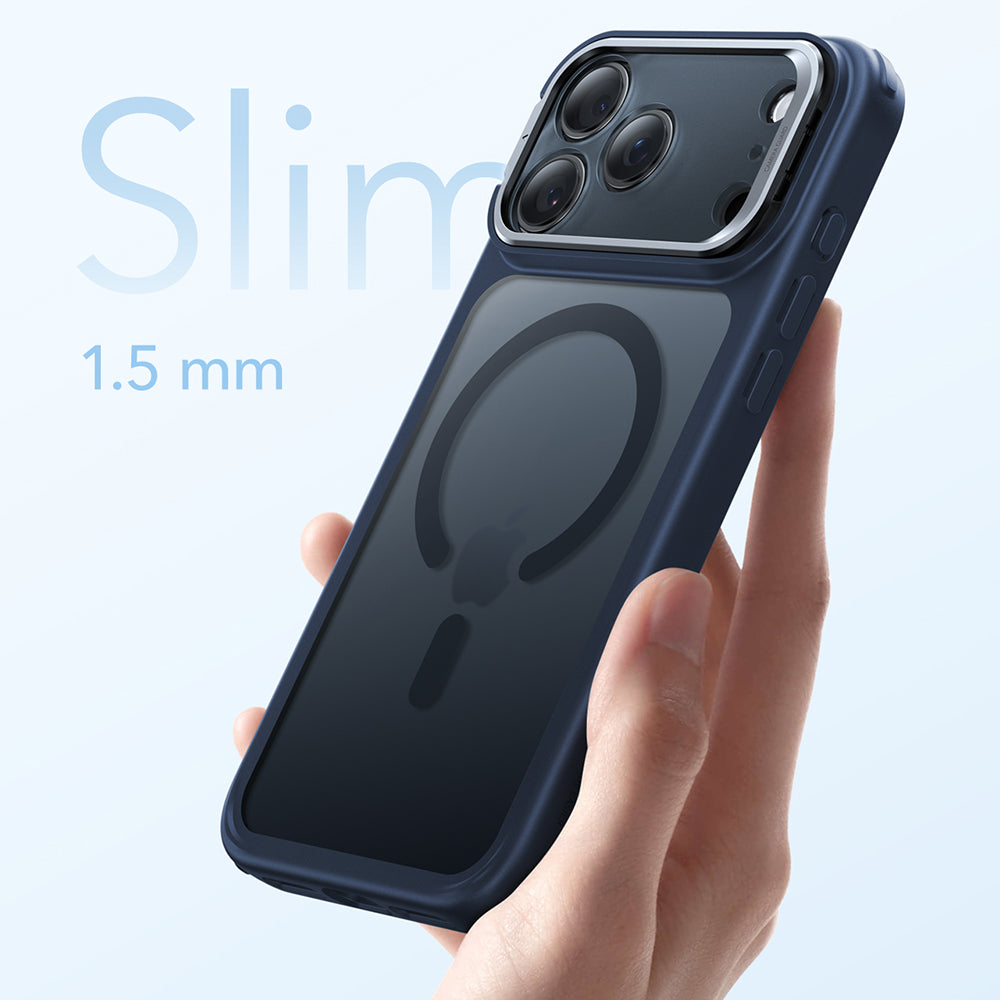 Coque MagSafe pour Apple iPhone 17 Pro Max, ESR, Classic Hybrid Kickstand, Bleu Satiné