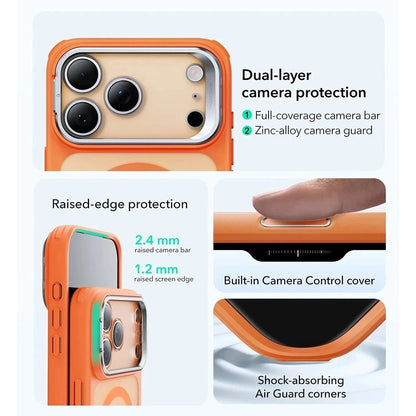 Coque MagSafe pour Apple iPhone 17 Pro Max, ESR, Classic Hybrid Kickstand, Orange Satiné