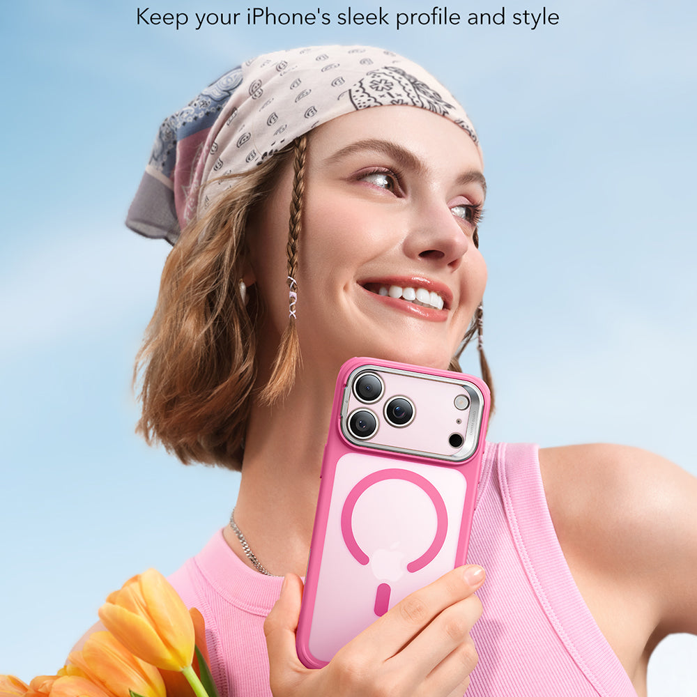 MagSafe hoesje voor Apple iPhone 17 Pro Max, ESR, Classic Hybrid Kickstand, Satijnroze