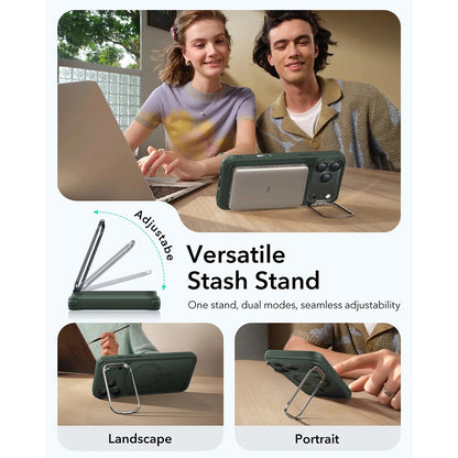 Coque MagSafe pour Apple iPhone 17 Pro Max, ESR, Classic Hybrid Kickstand, Vert Satiné