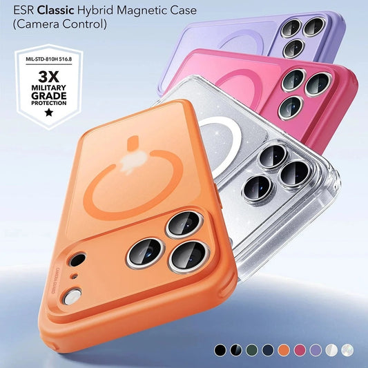 MagSafe hoesje voor Apple iPhone 17 Pro Max, ESR, Classic Hybrid Slide, Satijn Oranje