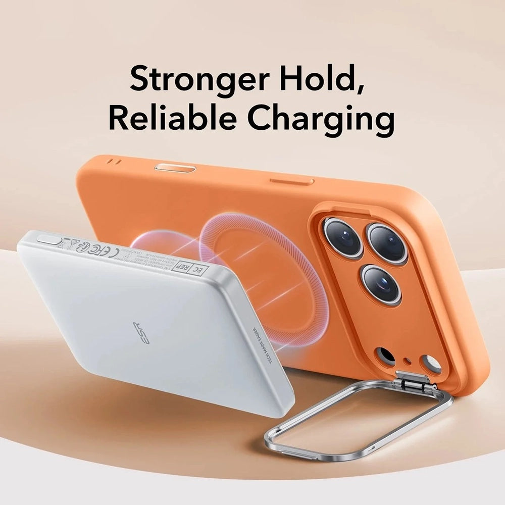 Étui MagSafe pour Apple iPhone 17 Pro Max, ESR, Cloud Soft Kickstand, Orange