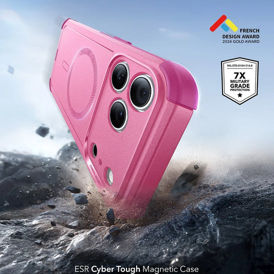 Coque MagSafe pour Apple iPhone 17 Pro Max, ESR, Cyber, Rose
