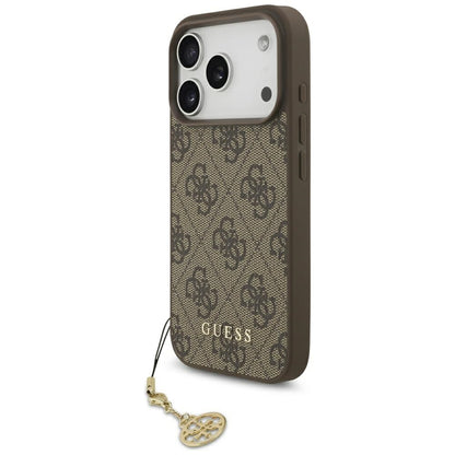 MagSafe hoesje voor Apple iPhone 17 Pro Max, Guess, 4G Charm Cradle, Bruin