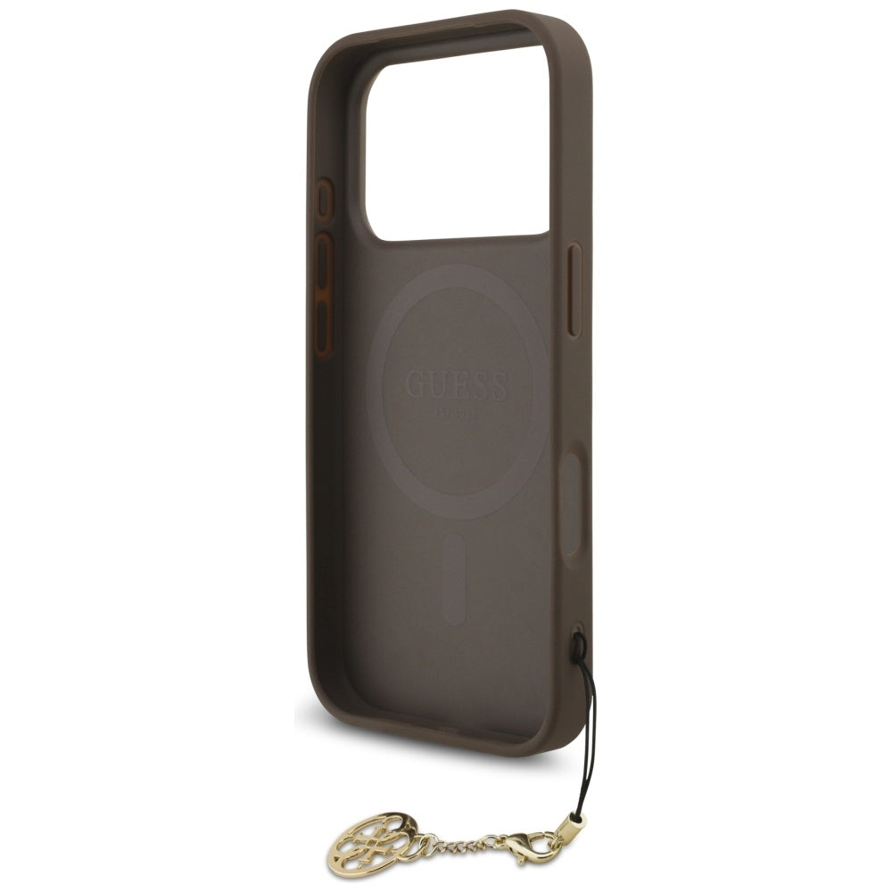 MagSafe hoesje voor Apple iPhone 17 Pro Max, Guess, 4G Charm Cradle, Bruin