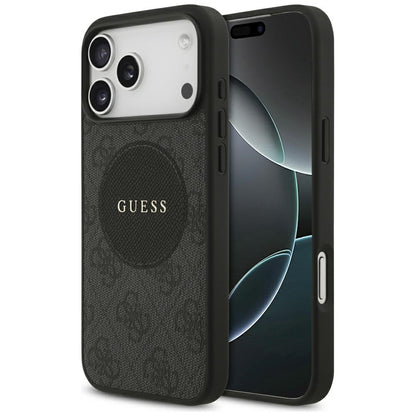 MagSafe hoesje voor Apple iPhone 17 Pro Max, Guess, 4G Circle Classic Logo, Zwart