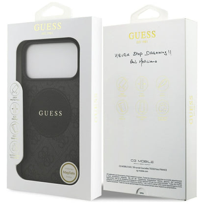 MagSafe hoesje voor Apple iPhone 17 Pro Max, Guess, 4G Circle Classic Logo, Zwart