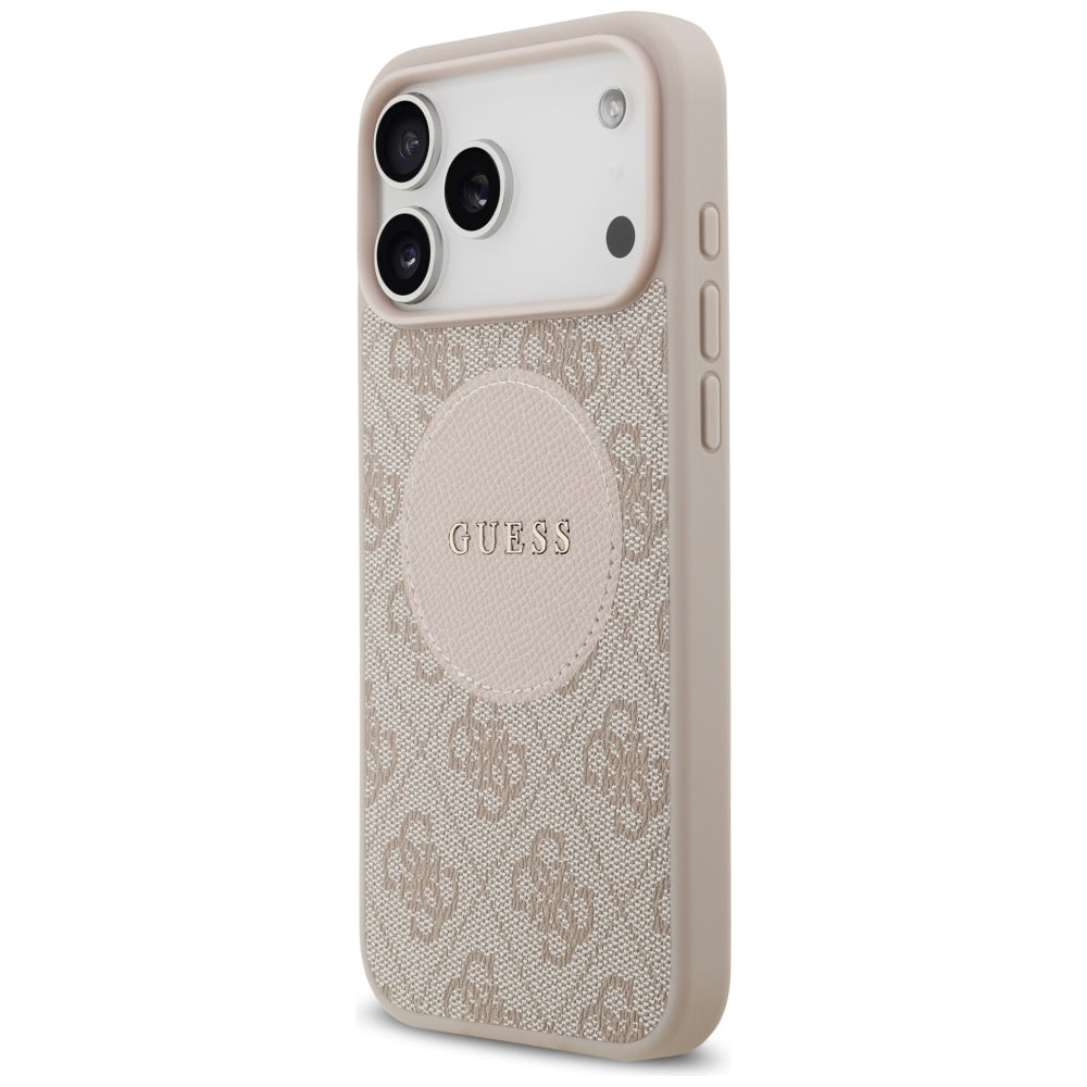 MagSafe hoesje voor Apple iPhone 17 Pro Max, Guess, 4G Circle Classic Logo, Roze