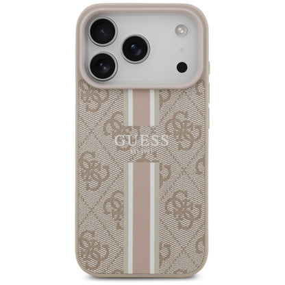 Coque MagSafe pour Apple iPhone 17 Pro Max, Guess, 4G Printed Stripes, Rose