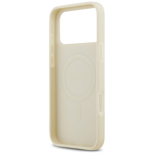 MagSafe hoesje voor Apple iPhone 17 Pro Max, Guess, Croco Triangle Logo, Goud