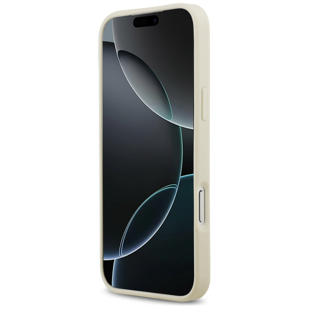 MagSafe hoesje voor Apple iPhone 17 Pro Max, Guess, Croco Triangle Logo, Goud