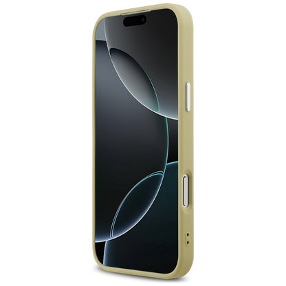 Coque MagSafe pour Apple iPhone 17 Pro Max, Guess, Logo Triangle Pailleté, Dorée