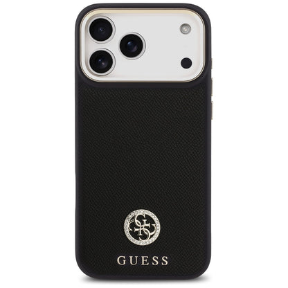 MagSafe hoesje voor Apple iPhone 17 Pro Max, Guess, Grained Strass Logo, Zwart