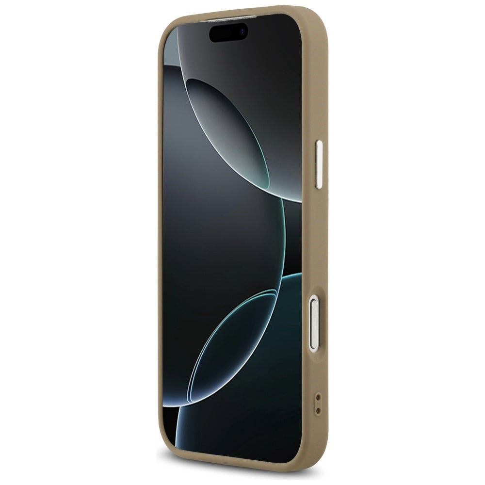 MagSafe hoesje voor Apple iPhone 17 Pro Max, Guess, Grained Triangle Logo, Bruin