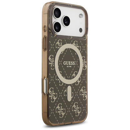 MagSafe hoesje voor Apple iPhone 17 Pro Max, Guess, IML 4G Achtergrond, Bruin