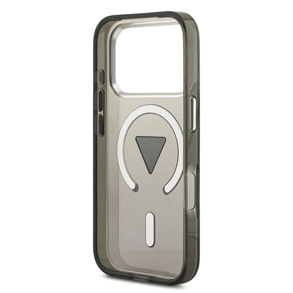 MagSafe hoesje voor Apple iPhone 17 Pro Max, Guess, IML Gradient Triangle Logo, Zwart Zilver