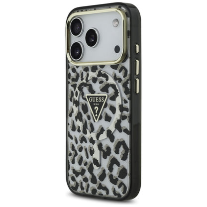 MagSafe hoesje voor Apple iPhone 17 Pro Max, Guess, Leopard Glitter, Zwart