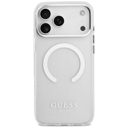 Coque MagSafe pour Apple iPhone 17 Pro Max, Guess, Contour Métallique, Argentée