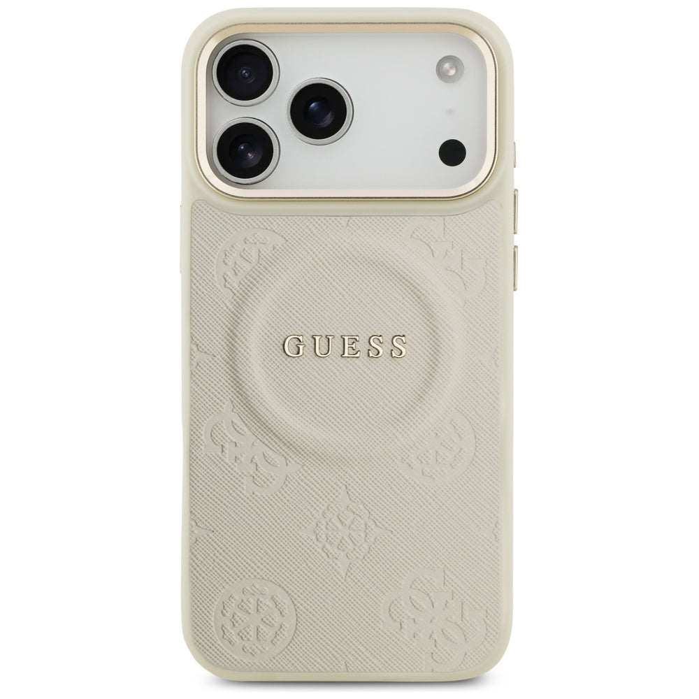 MagSafe hoesje voor Apple iPhone 17 Pro Max, Guess, Peony Hot Stamp, Beige