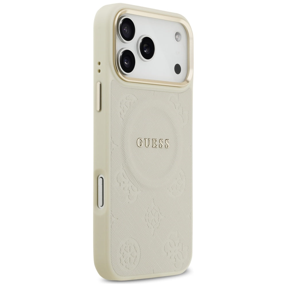 MagSafe hoesje voor Apple iPhone 17 Pro Max, Guess, Peony Hot Stamp, Beige