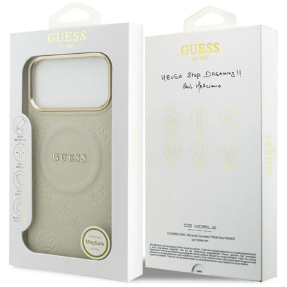 MagSafe hoesje voor Apple iPhone 17 Pro Max, Guess, Peony Hot Stamp, Beige