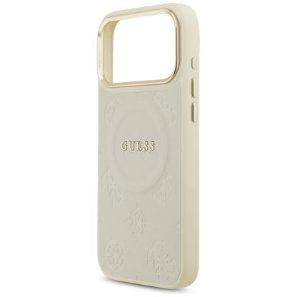 MagSafe hoesje voor Apple iPhone 17 Pro Max, Guess, Peony Hot Stamp, Beige