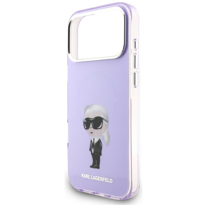 Étui MagSafe pour Apple iPhone 17 Pro Max, Karl Lagerfeld, IML Aquarelle Logo Karl, Violet