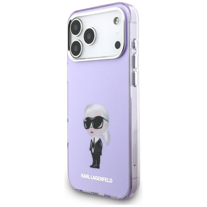 Étui MagSafe pour Apple iPhone 17 Pro Max, Karl Lagerfeld, IML Aquarelle Logo Karl, Violet