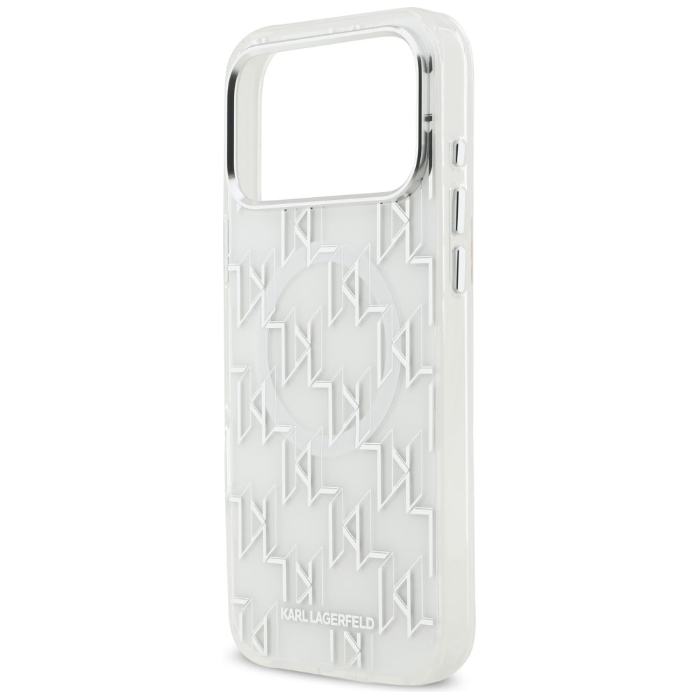 MagSafe hoesje voor Apple iPhone 17 Pro Max, Karl Lagerfeld, IML KL Monogram, Wit
