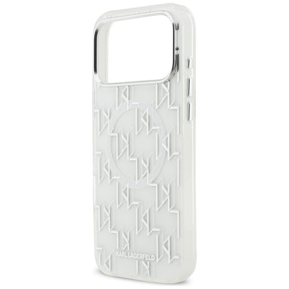MagSafe hoesje voor Apple iPhone 17 Pro Max, Karl Lagerfeld, IML KL Monogram, Wit
