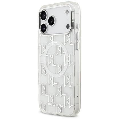 MagSafe hoesje voor Apple iPhone 17 Pro Max, Karl Lagerfeld, IML KL Monogram, Wit