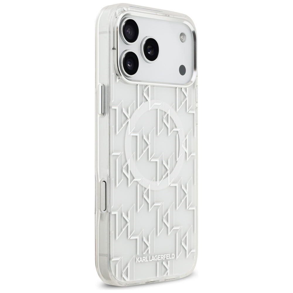 MagSafe hoesje voor Apple iPhone 17 Pro Max, Karl Lagerfeld, IML KL Monogram, Wit