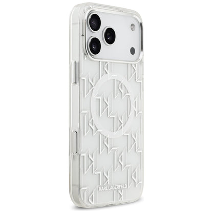 MagSafe hoesje voor Apple iPhone 17 Pro Max, Karl Lagerfeld, IML KL Monogram, Wit
