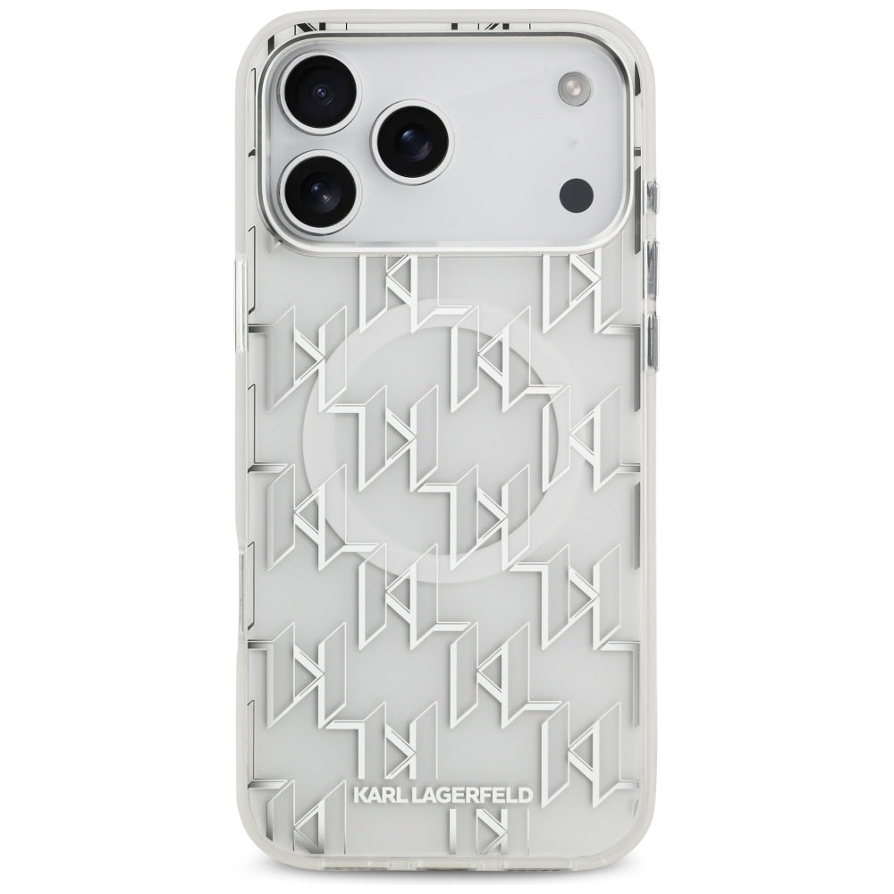 MagSafe hoesje voor Apple iPhone 17 Pro Max, Karl Lagerfeld, IML KL Monogram, Wit