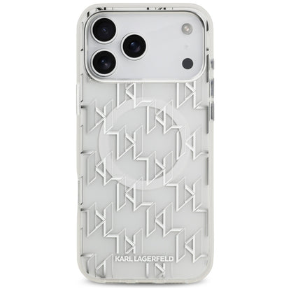 MagSafe hoesje voor Apple iPhone 17 Pro Max, Karl Lagerfeld, IML KL Monogram, Wit