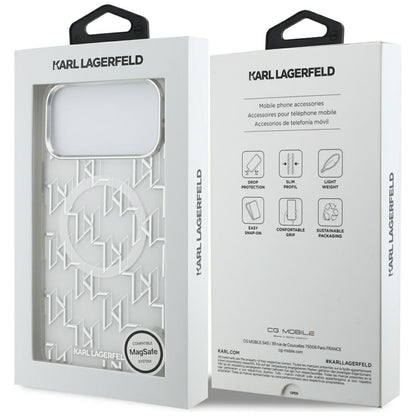 MagSafe hoesje voor Apple iPhone 17 Pro Max, Karl Lagerfeld, IML KL Monogram, Wit