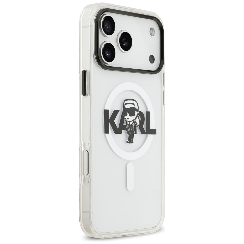 MagSafe hoesje voor Apple iPhone 17 Pro Max, Karl Lagerfeld, IML Sketch Logo Karl, Transparant
