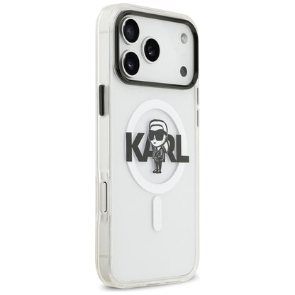 MagSafe hoesje voor Apple iPhone 17 Pro Max, Karl Lagerfeld, IML Sketch Logo Karl, Transparant