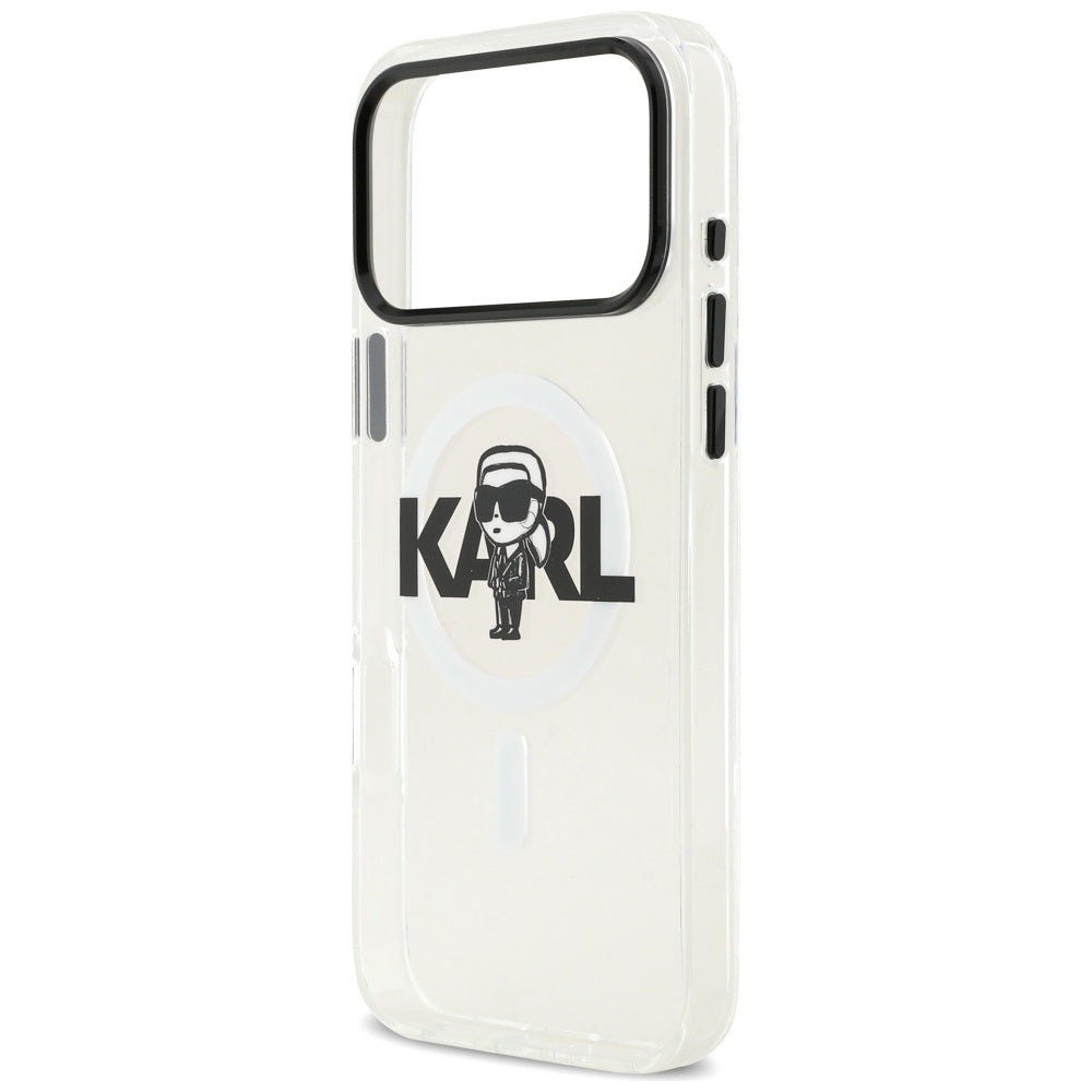 MagSafe hoesje voor Apple iPhone 17 Pro Max, Karl Lagerfeld, IML Sketch Logo Karl, Transparant