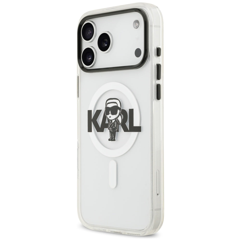 MagSafe hoesje voor Apple iPhone 17 Pro Max, Karl Lagerfeld, IML Sketch Logo Karl, Transparant