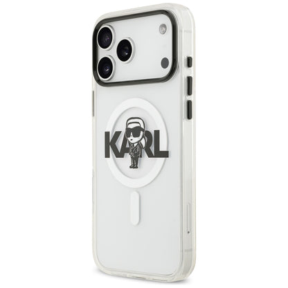 MagSafe hoesje voor Apple iPhone 17 Pro Max, Karl Lagerfeld, IML Sketch Logo Karl, Transparant