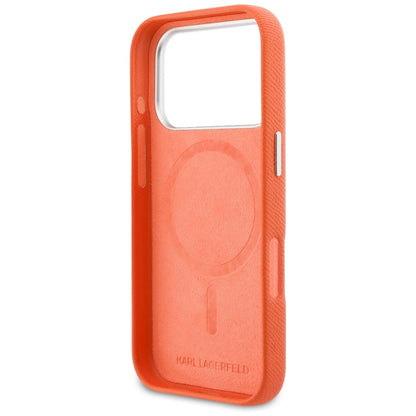 MagSafe Hülle für Apple iPhone 17 Pro Max, Karl Lagerfeld, Karl & Choupette Head's Pin, Orange