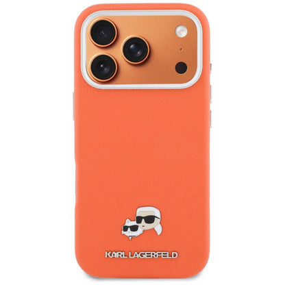 MagSafe Hülle für Apple iPhone 17 Pro Max, Karl Lagerfeld, Karl & Choupette Head's Pin, Orange