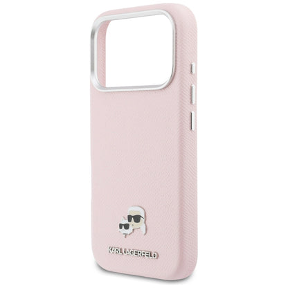 MagSafe Case for Apple iPhone 17 Pro Max, Karl Lagerfeld, Karl & Choupette Head's Pin, Pink